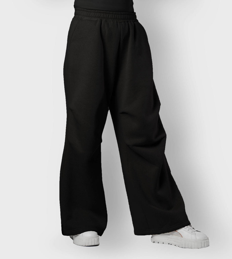 RUUQ Pant S-M RUUQ Oversized Darted Wide Leg Joggers Unisex in Black ROJ-WLD-B0012