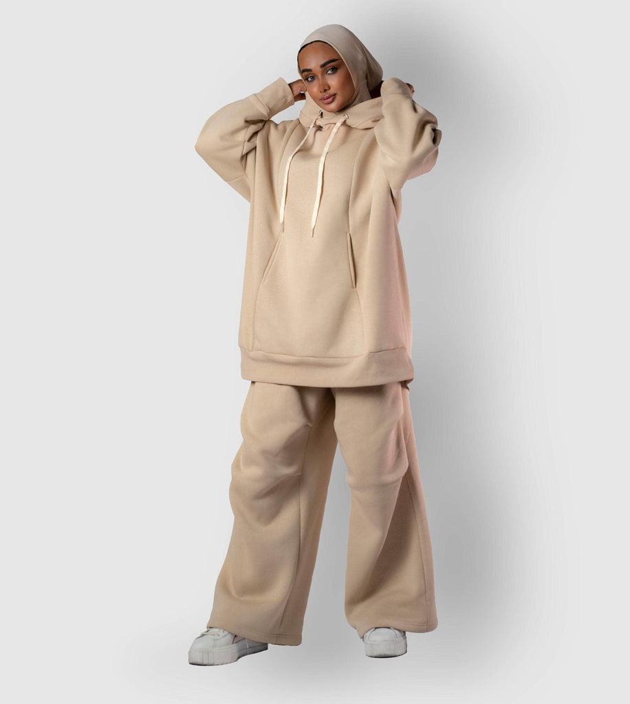 RUUQ Pant RUUQ Oversized Darted Wide Leg Joggers Unisex in Buttermilk