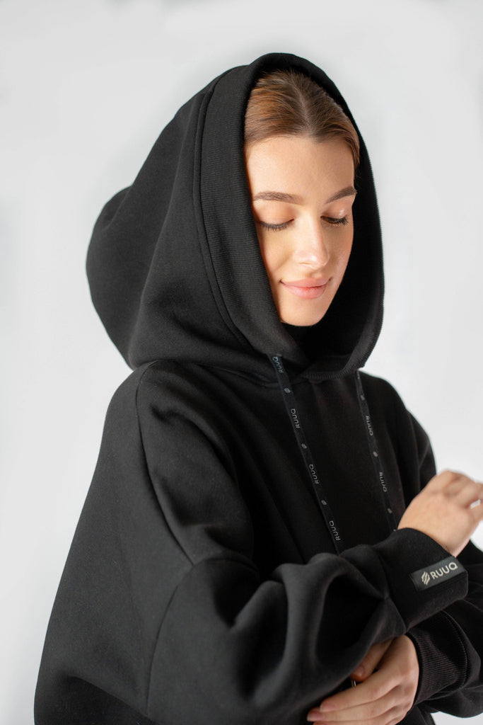 RUUQ Hoodie RUUQ Oversized Hoodie Unisex in Black