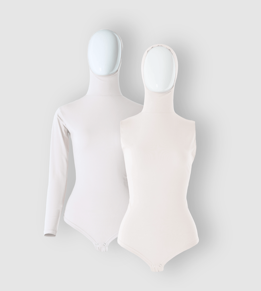 Ruuq One of Each All Ivory RUUQ Bodysuit Long Sleeve / Sleeveless with Hijab Cap  2-Pack