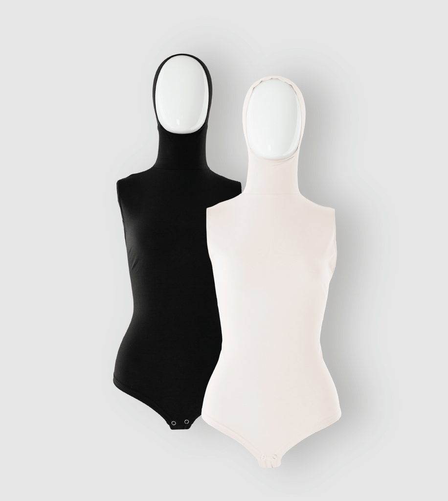 Ruuq Trial RUUQ Bodysuit Sleeveless with Hijab Cap Black/Ivory 2-Pack