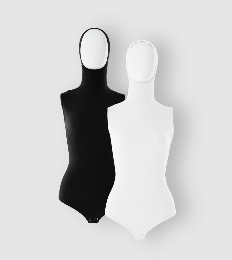 Ruuq Trial RUUQ Bodysuit Sleeveless with Hijab Cap Black/White 2-Pack